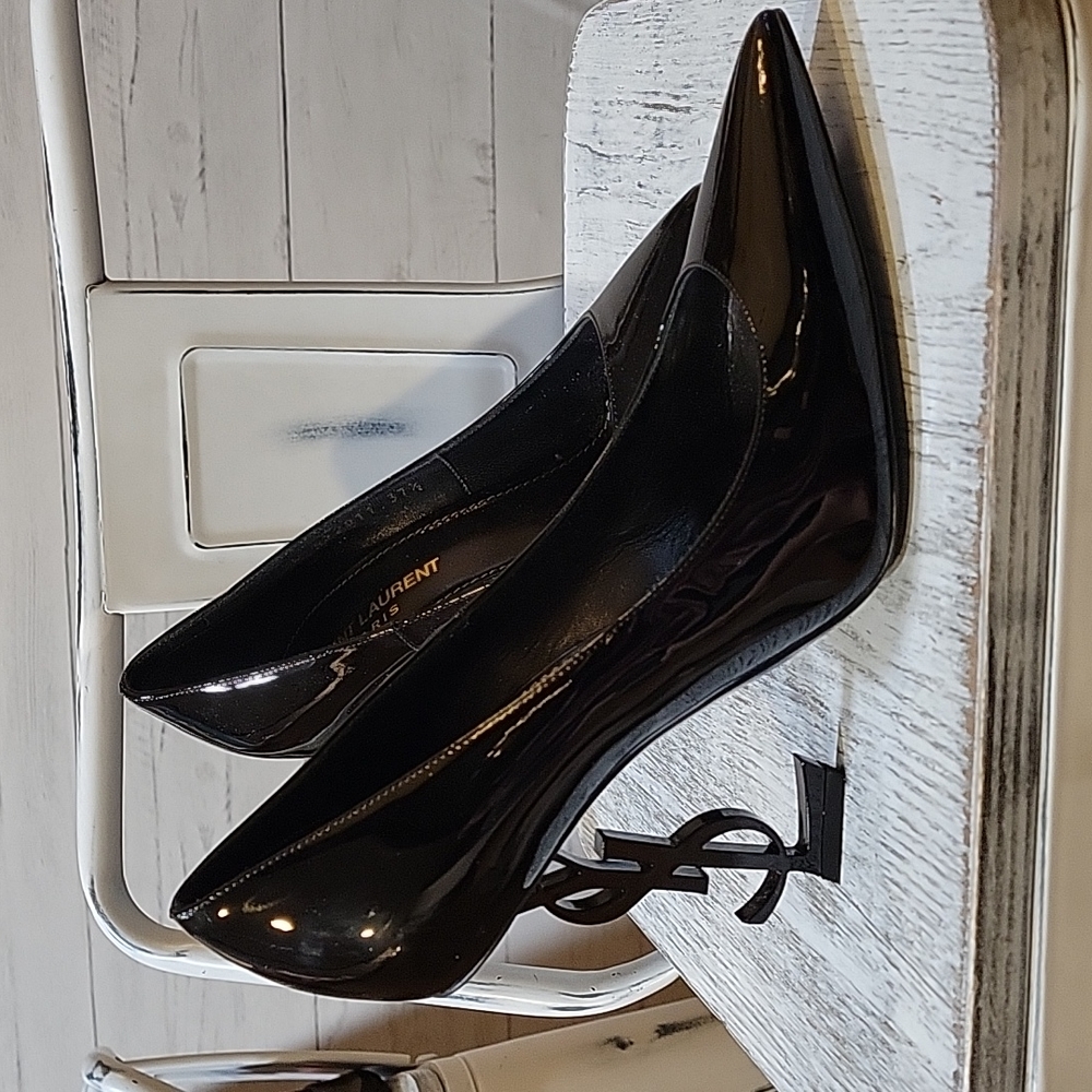 Saint Laurent Opyum YSL Heel Pumps Logo High Heel Size 37.5